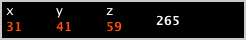 Coordinate and Value Display